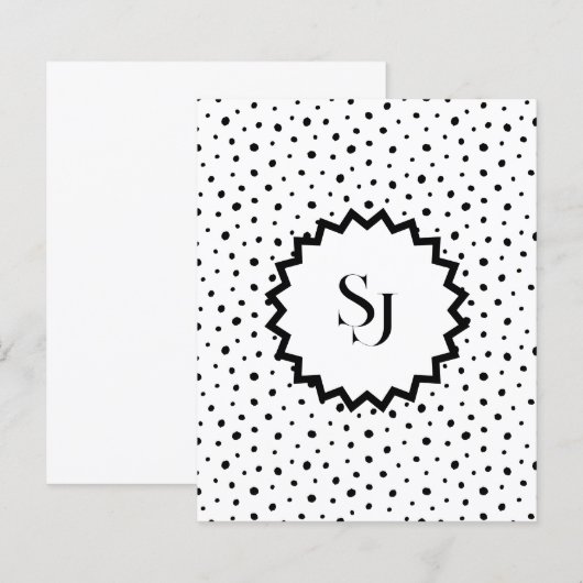 Black ink Improvisation polka dots Monogram. (Vorne/Hinten)