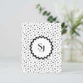 Black ink Improvisation polka dots Monogram. (Stehend Vorderseite)
