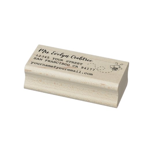 Black Ink Individuelle Name Bee Rücksendeadresse Gummistempel (Stempel)
