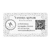 Black ink Polka dot Monogram Minimalist Modern. (Vorne)