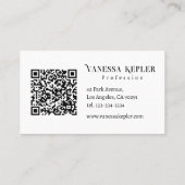 Black ink Polka dot Monogram Minimalist Modern. Visitenkarte (Rückseite)