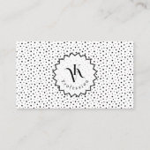 Black ink Polka dot Monogram Minimalist Modern. Visitenkarte (Vorderseite)