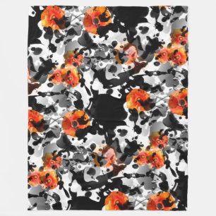 BLACK INK & POPPIES Muster + Ihr Backgr. Ideen Fleecedecke