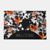 BLACK INK & POPPIES Muster + Ihr Backgr. Ideen Fußmatte (Vorderseite)