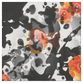 BLACK INK & POPPIES Muster + Ihr Backgr. Ideen Stoff (Nahaufnahme)