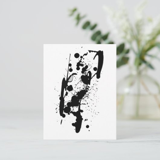 Black Ink Splash Postkarte (Stehend Vorderseite)