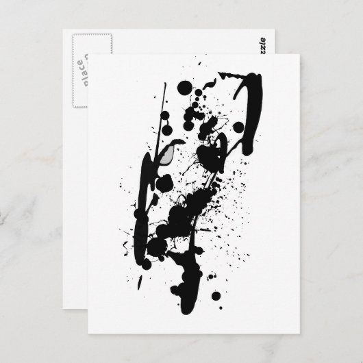 Black Ink Splash Postkarte (Vorne/Hinten)