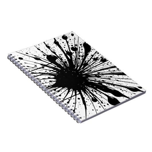 Black Ink Spritzer Notebook Notizblock (Rechte Seite)