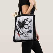 Black Inky Bones Press Octopus Tote Tasche (Von Nahem)