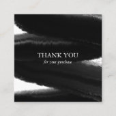 Black Inky Paint Bold Brushstroke Order Danke Quadratische Visitenkarte (Vorderseite)