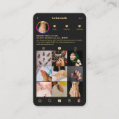 Black Instagram Loyalty Card des Nageltechnikers Visitenkarte (Vorderseite)
