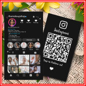Black Instagram QR CODE Visitenkarte