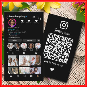Black Instagram QR CODE Visitenkarte
