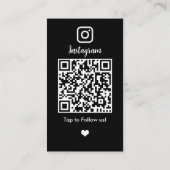 Black Instagram QR CODE Visitenkarte (Rückseite)
