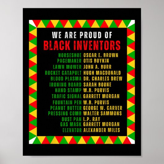 Black Inventars Proud Black History Month Roots Fu Poster (Vorne)