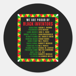 Black Inventars Proud Black History Month Roots Fu Runder Aufkleber