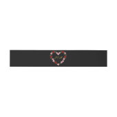 Black invitation band with a pink and red heart (Flach)