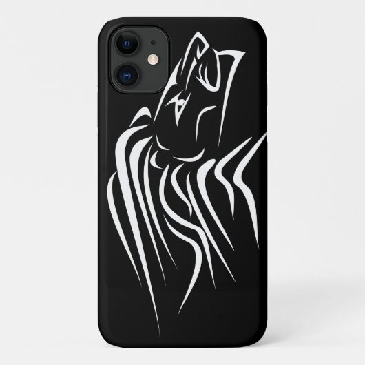 Black iPhone Case mit Running Lion - Ihre Farben (Rückseite)