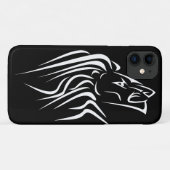 Black iPhone Case mit Running Lion - Ihre Farben (Rückseite (Horizontal))