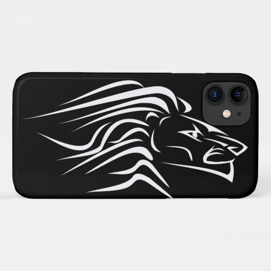 Black iPhone Case mit Running Lion - Ihre Farben (Rückseite (Horizontal))