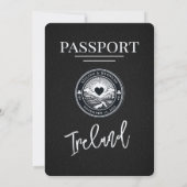 Black Ireland Passport Hochzeitseinladung Einladung (Rückseite)