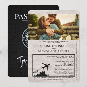 Black Ireland Passport Hochzeitseinladung Einladung
