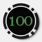 Black Irish Black 100 gestreifter Poker Chip (Rückseite)