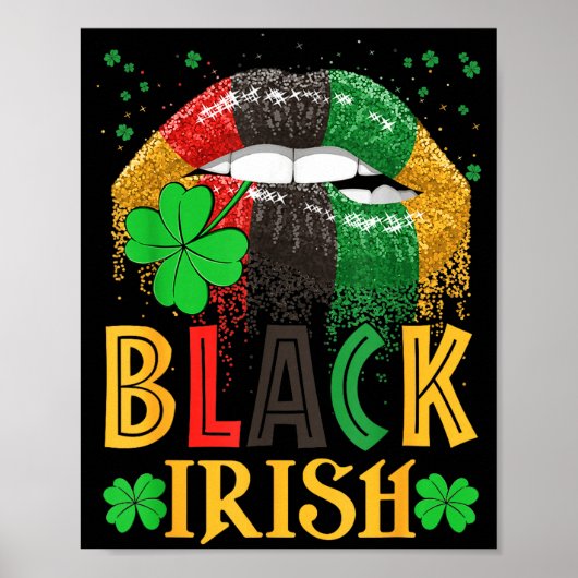 Black Irish Dripng Lips African American St Patric Poster (Vorne)