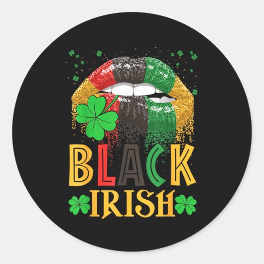 Black Irish Dripng Lips African American St Patric Runder Aufkleber (Vorderseite)