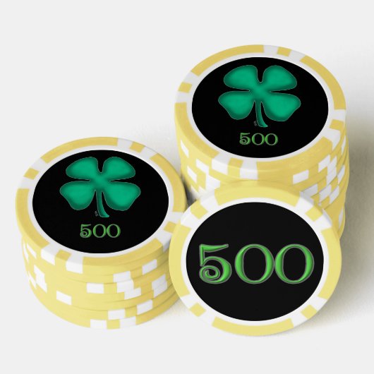 Black Irish gelb 500 gestreifter Poker Chip (Stapel)