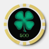 Black Irish gelb 500 gestreifter Poker Chip (Vorderseite)