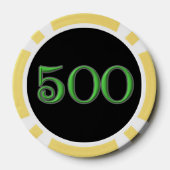 Black Irish gelb 500 gestreifter Poker Chip (Rückseite)