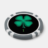 Black Irish Grey 1 gestreifter Poker Chip (Einzeln)