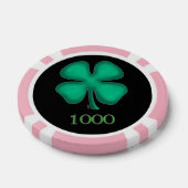 Black Irish Pink 1000 gestreifter Poker Chip (Einzeln)