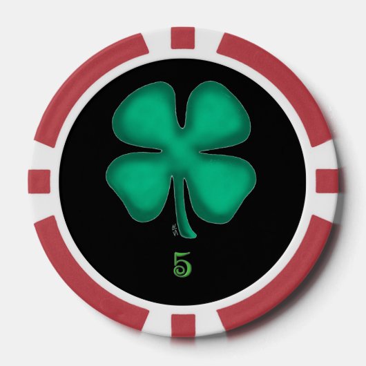 Black Irish Red 5 Strip Poker Chip (Vorderseite)