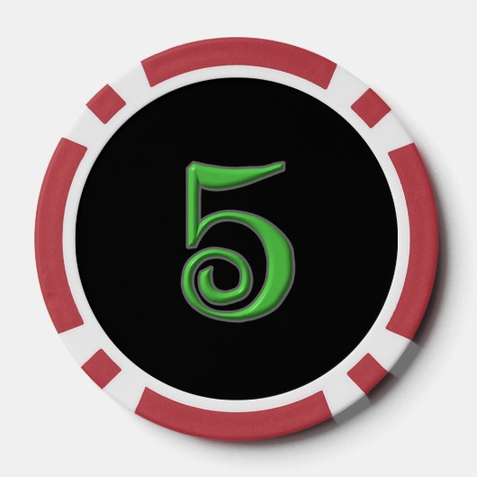 Black Irish Red 5 Strip Poker Chip (Rückseite)