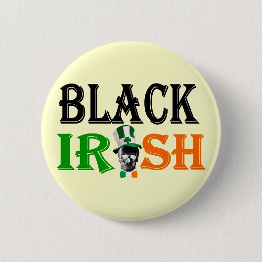 Black Irish St Patrick's Day Button (Vorderseite)