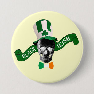 Black Irish St Patrick's Day Button