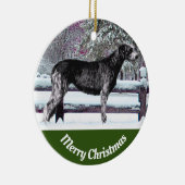 Black Irish Wolfhound First Snow Keramik Ornament (Rechts)