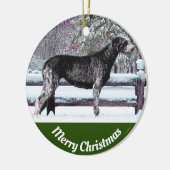 Black Irish Wolfhound First Snow Keramik Ornament (Links)