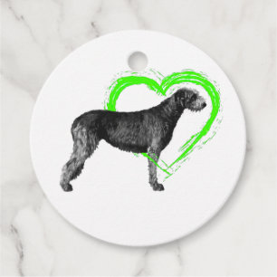 Black Irish Wolfhound mit Begeisterungsmarken für  Geschenkanhänger