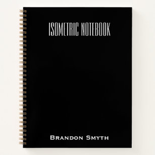 Black Isometric Notebook für Studenten Notizblock
