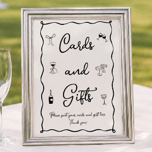 Black Italian Brautparty Card & Gifts Poster