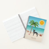 Black Italian Greyhound am Tropical Summer Beach Notizblock (Innenseite)