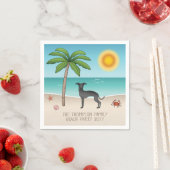 Black Italian Greyhound am Tropical Summer Beach Serviette (Beispiel)