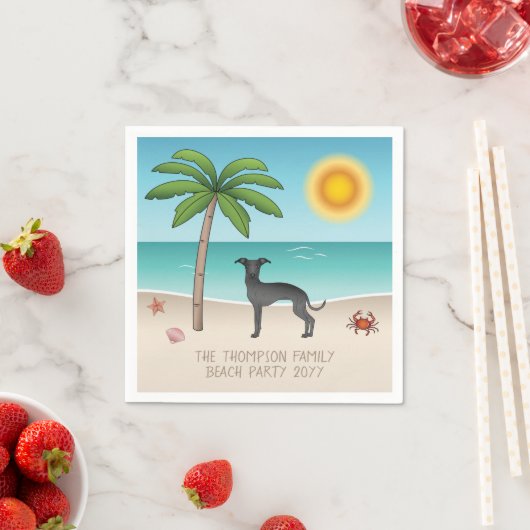 Black Italian Greyhound am Tropical Summer Beach Serviette (Beispiel)