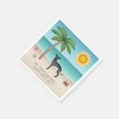 Black Italian Greyhound am Tropical Summer Beach Serviette (Ecke)