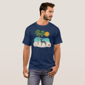 Black Italian Greyhound am Tropical Summer Beach T-Shirt (Vorne ganz)
