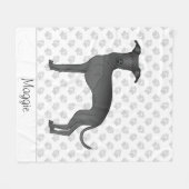 Black Italian Greyhound Cartoon Hund mit einem Nam Fleecedecke (Vorderseite (Horizontal))