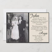 Black & Ivory 50 Jahre Liebe Jahrestag Einladung (Vorderseite)